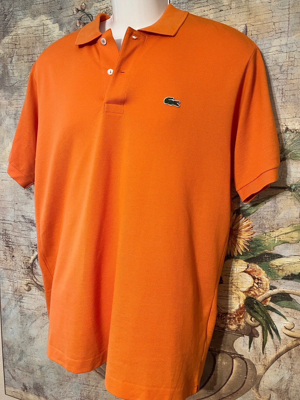 Sz L Lacoste Men’s Orange Pique Classic Fit Polo Shirt
